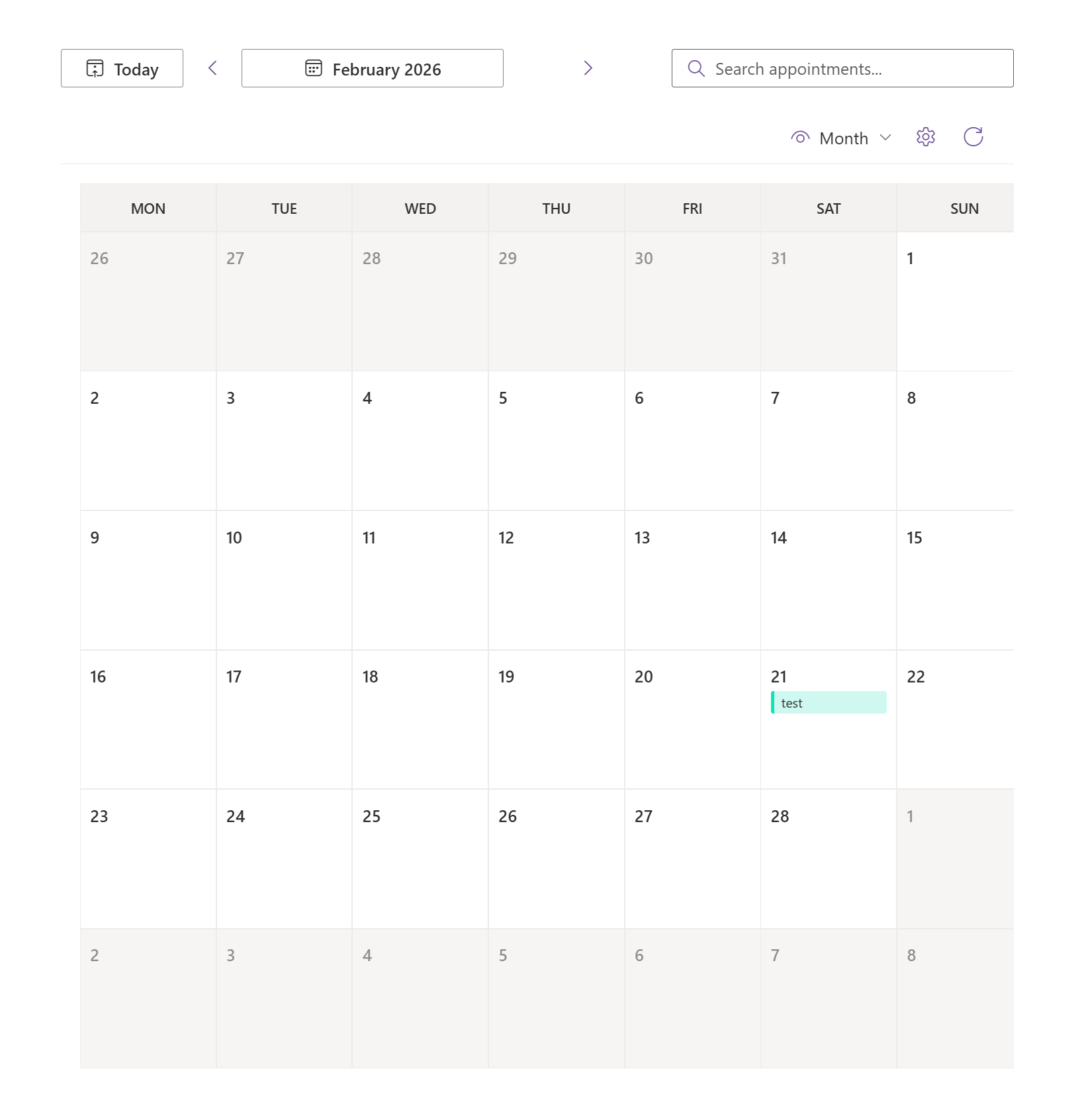 My Calendars-webpart in SharePoint
